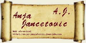 Anja Jančetović vizit kartica